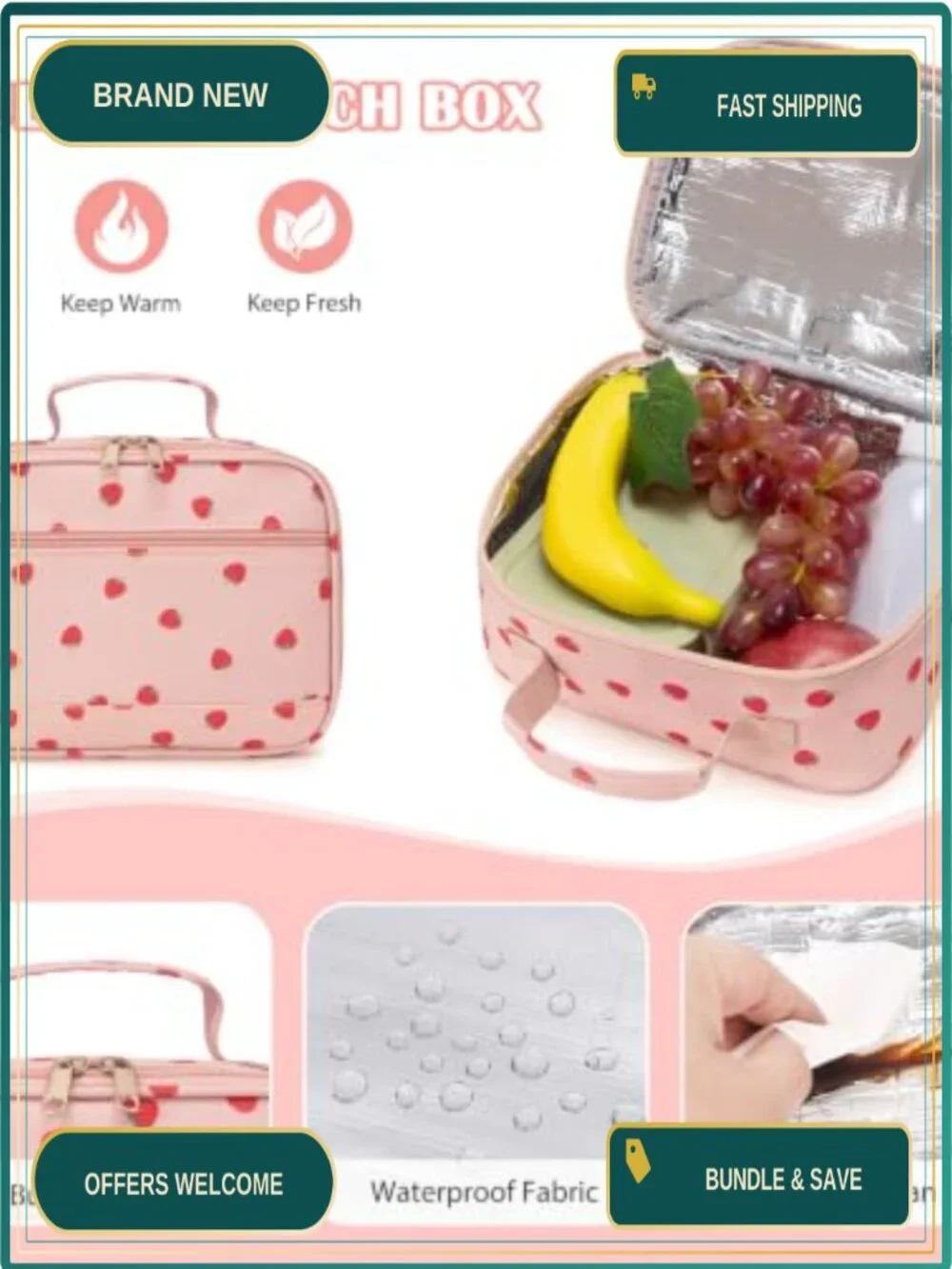 Girls School Backpack Set with Lunch Bag Pencil Case, Laptop Compatible,